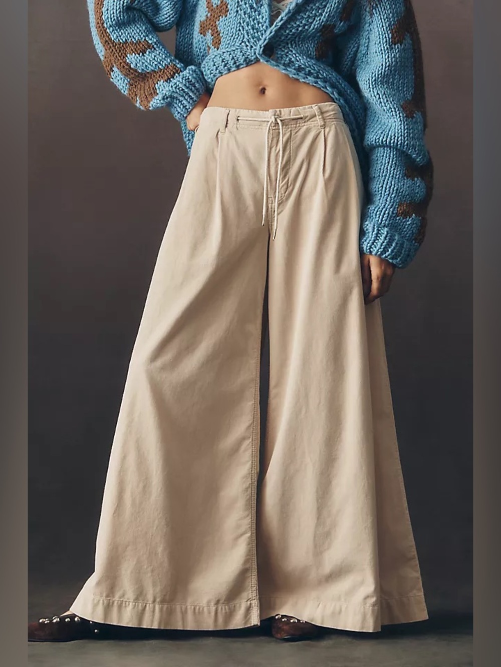 Pilcro Anthropologie Tie Waist High Rise Wide Leg Trouser Size 26